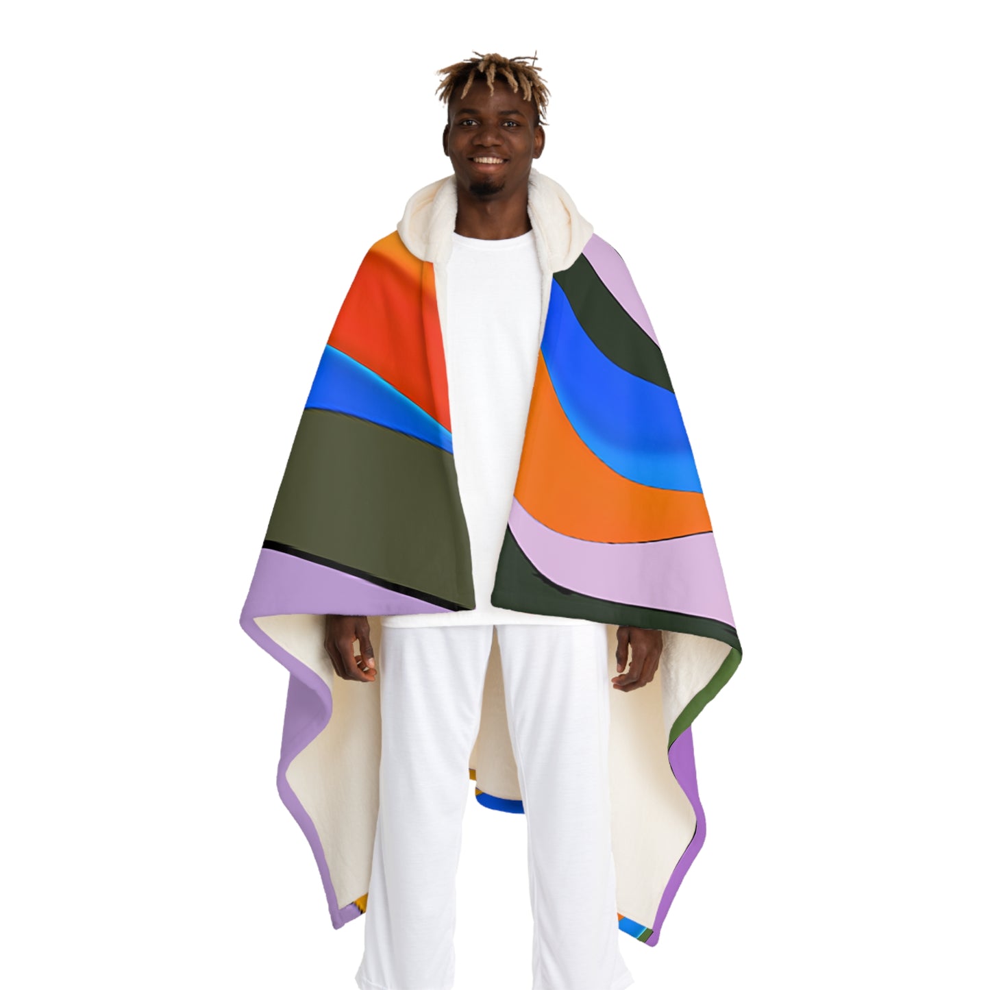 UNO ABSTRACTS Hooded Sherpa Fleece Blanket