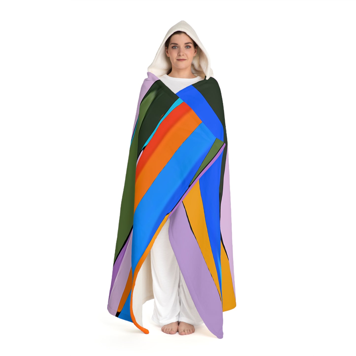 UNO ABSTRACTS Hooded Sherpa Fleece Blanket