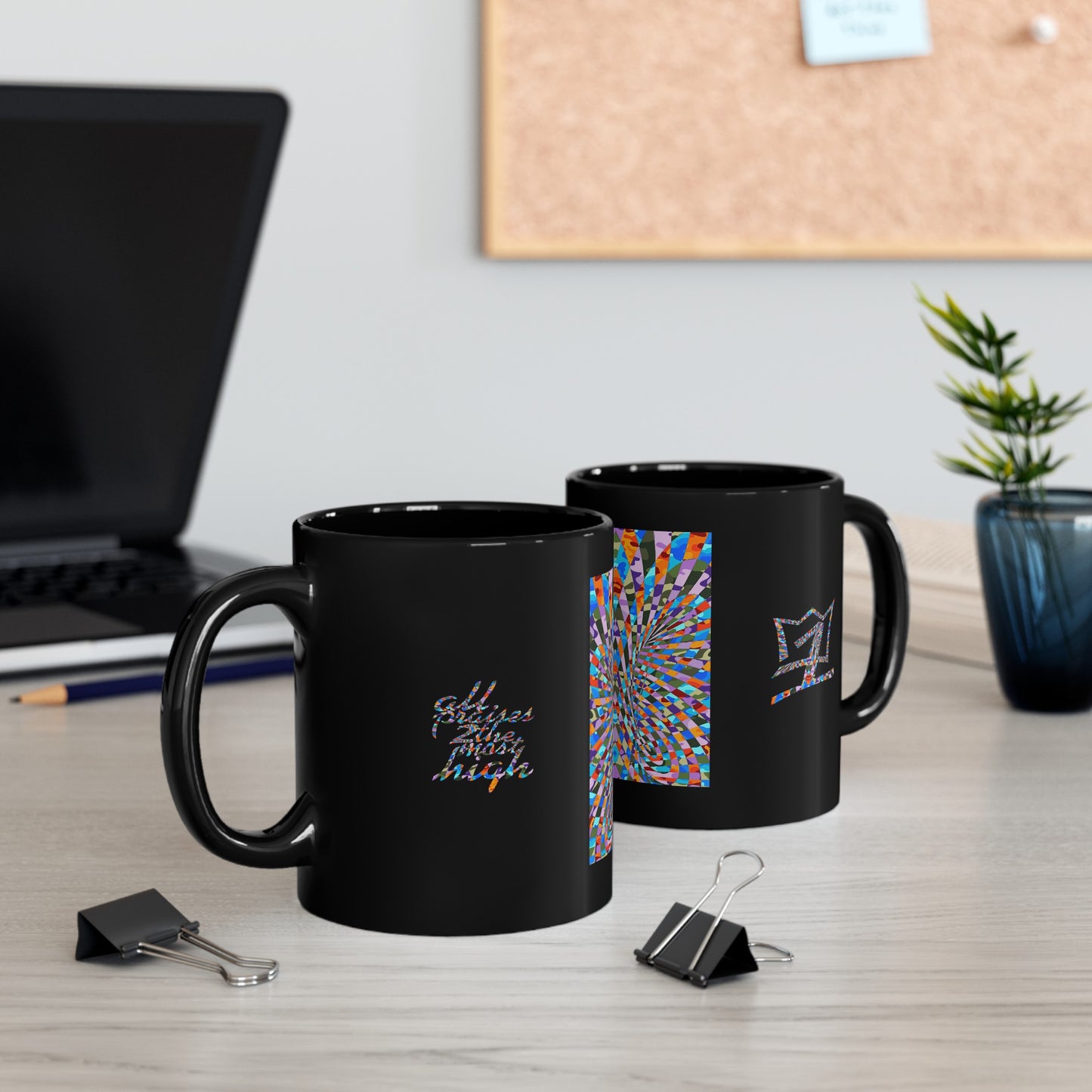 UNO ABSTRACT Black Mug (11oz, 15oz)