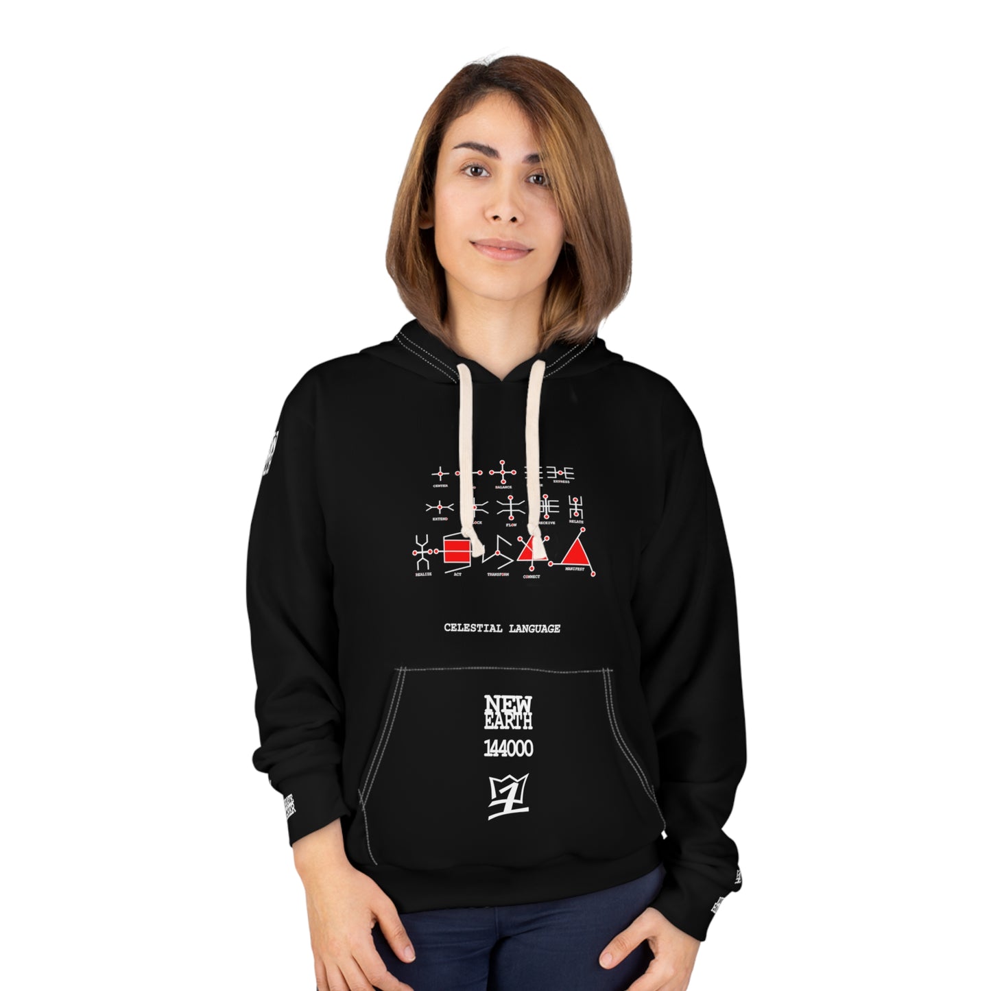 UNO ABSTRACTS NEW EARTH CELESTIAL LANGUAGE Unisex Pullover Hoodie (AOP)