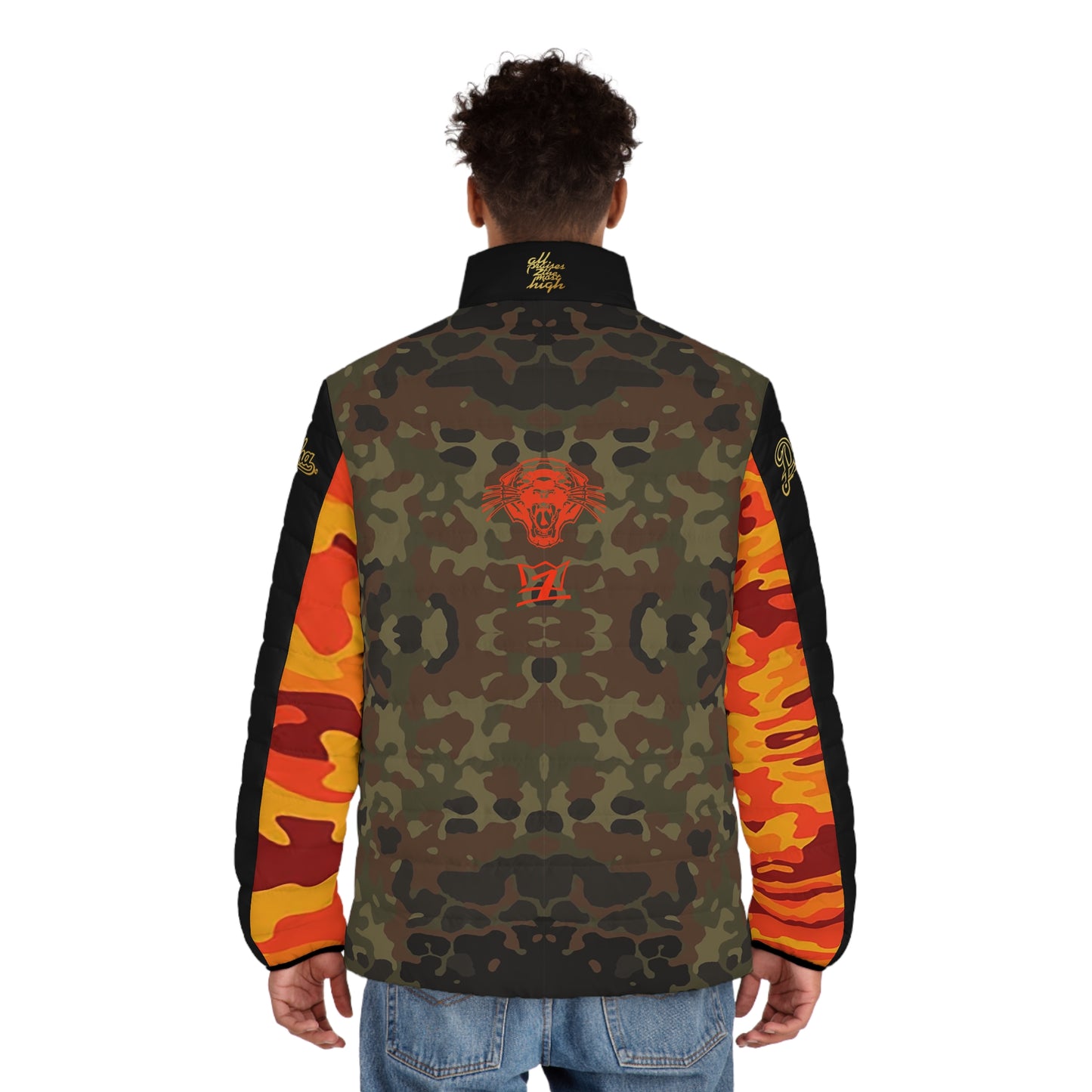 UNO PANTHA Men's Puffer Jacket (AOP) Camo Collection