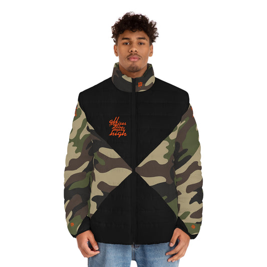 UNO ALL PRAISES Men's Puffer Jacket (AOP) Camo Collection