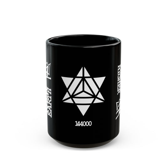 UNO ABSTRACTS NEW EARTH MERKABA Black Mug (11oz, 15oz)