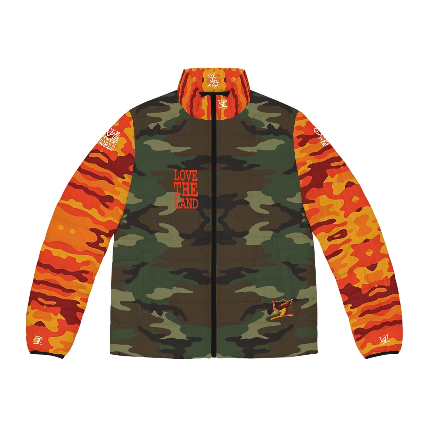 UNO LOVETELAND Men's Puffer Jacket (AOP) Camo Collection