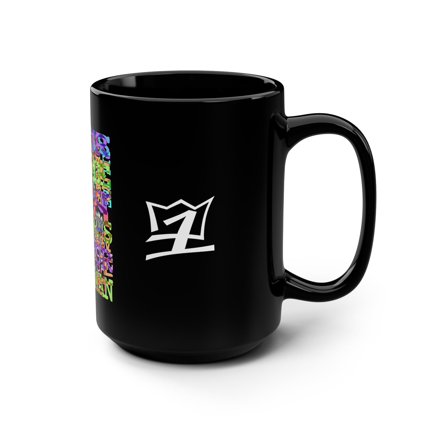 UNO GEKKO 2THEREPUBLIC ALLCAPS IS YO STRAWMAN Black Mug, 15oz