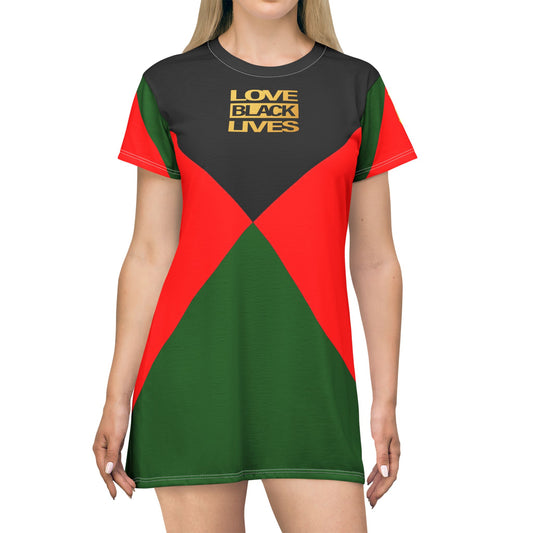 UNO LOVEBLACKLIVES All Over Print T-Shirt Dress