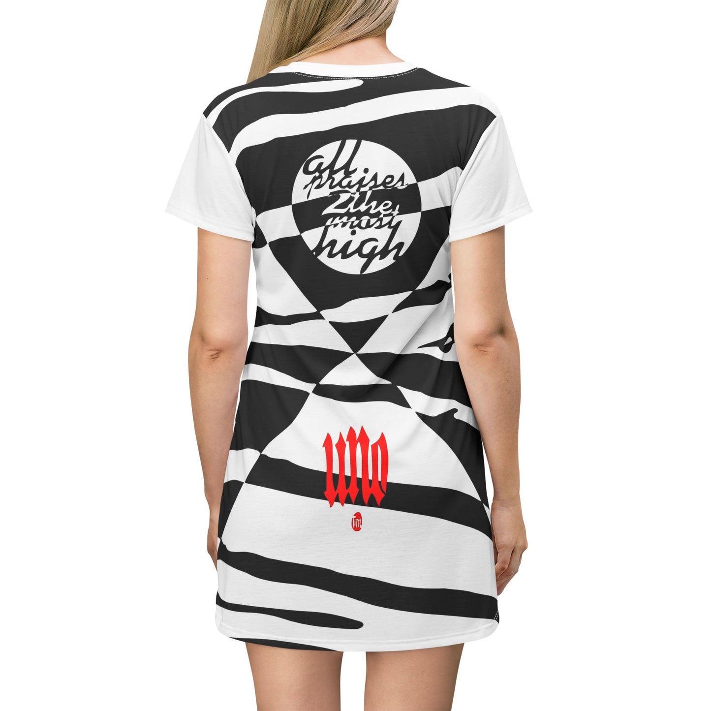 UNO ZEBRALOVE All Praises All Over Print T-Shirt Dress