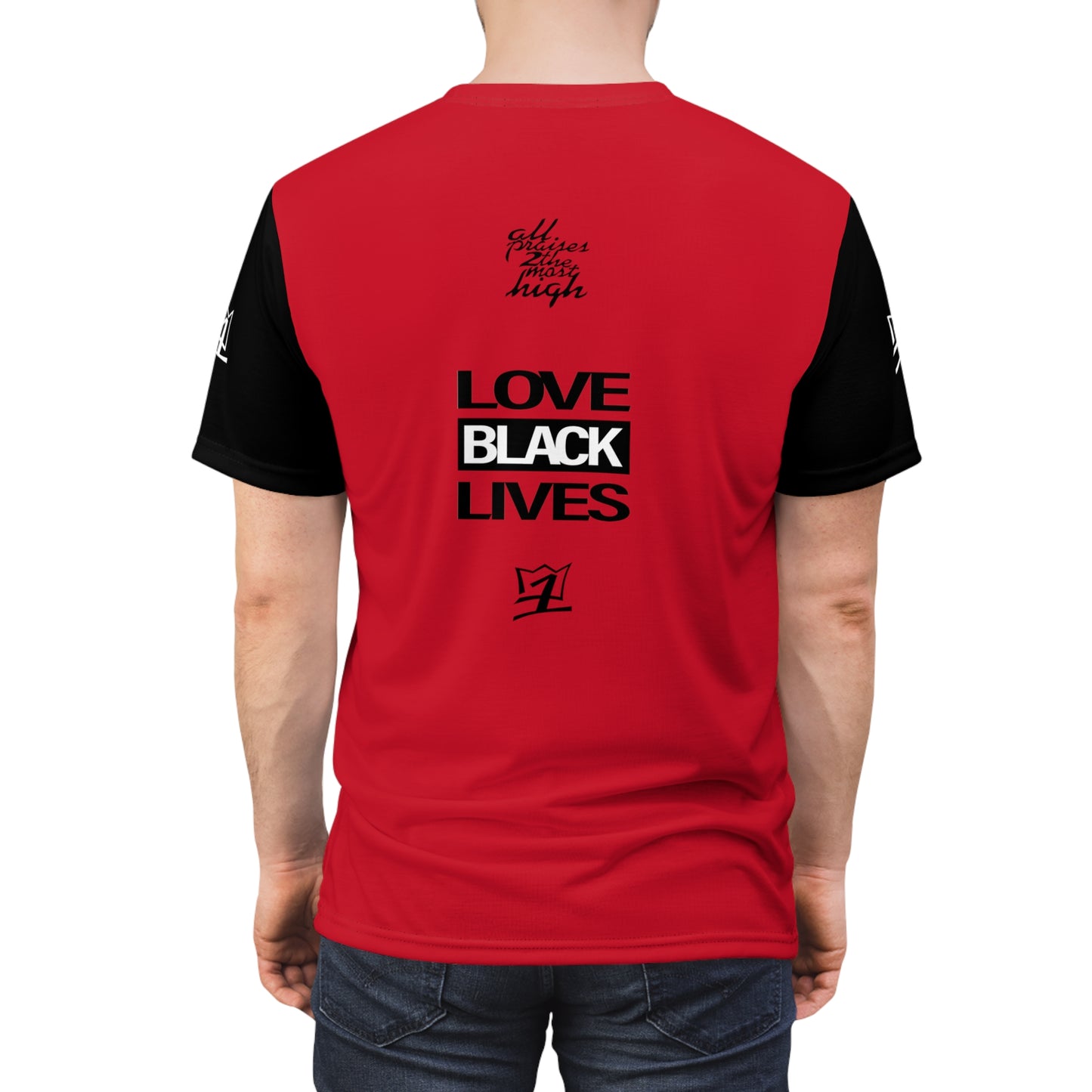 UNO LOVEBLACKLIVES ALLAH U AKBAR ALI Unisex Cut & Sew Tee (AOP)