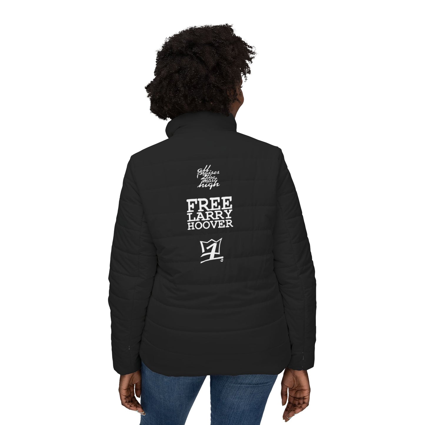 UNO ORGANIC ANGEL MALCOLM FREE LARRY HOOVER Women’s Puffer Jacket (AOP)