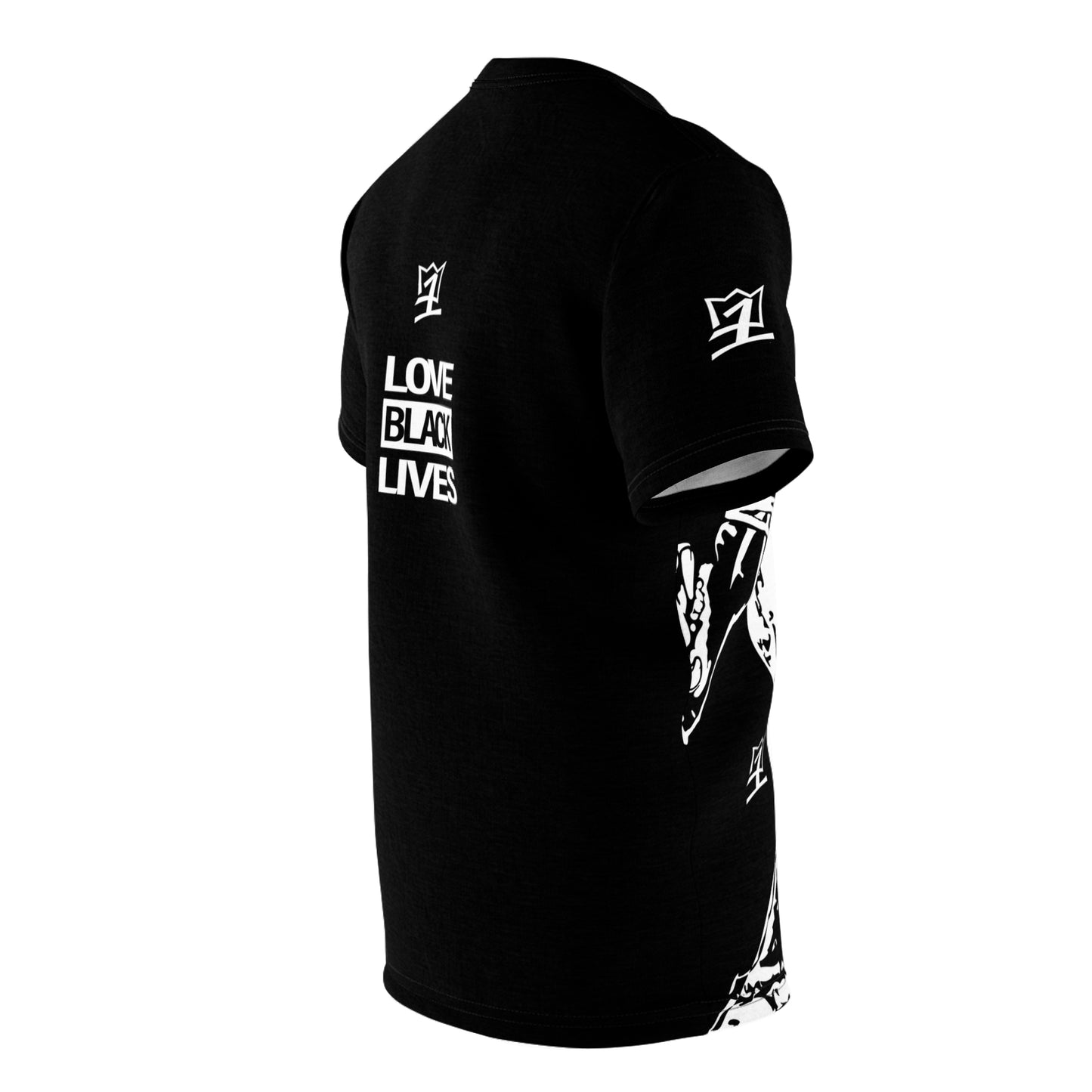 UNO LOVEBLACKLIVES LOVEMALCOLM Unisex Cut & Sew Tee (AOP)