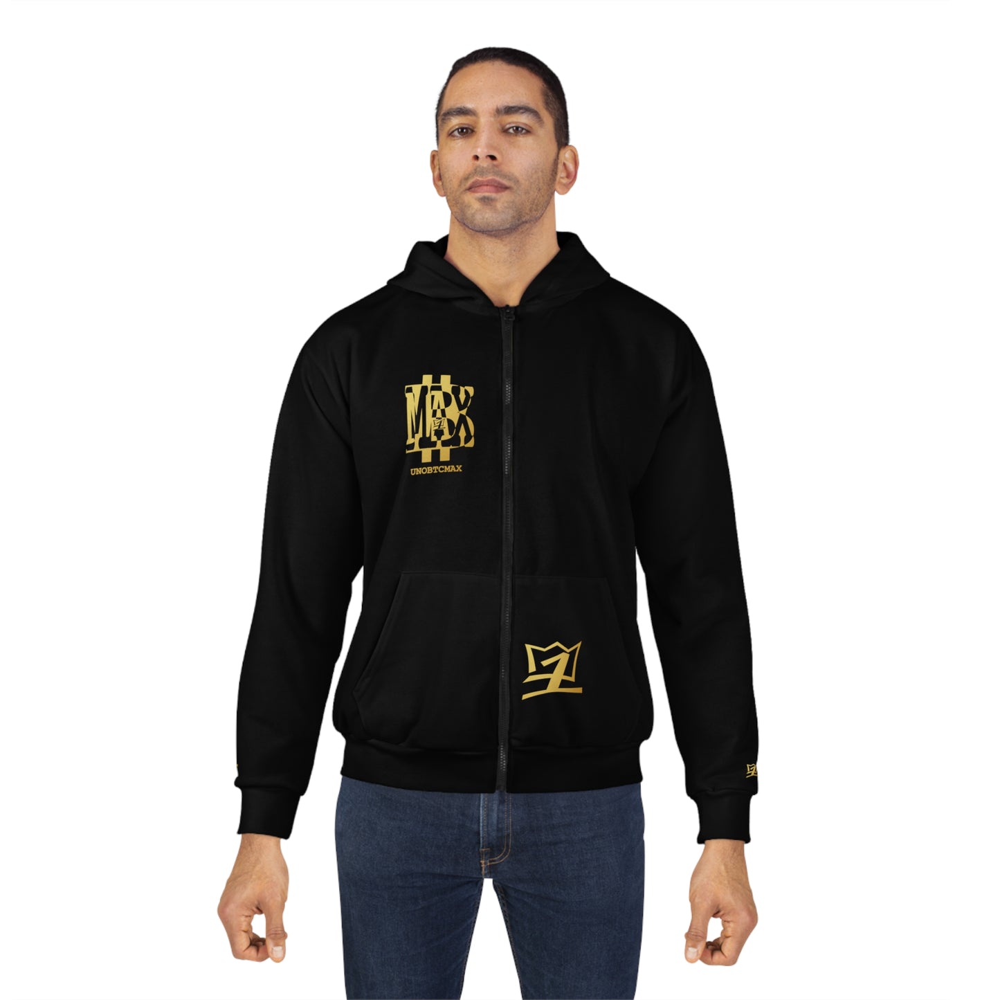 UNOBTCMAX AOP Unisex Zip Hoodie