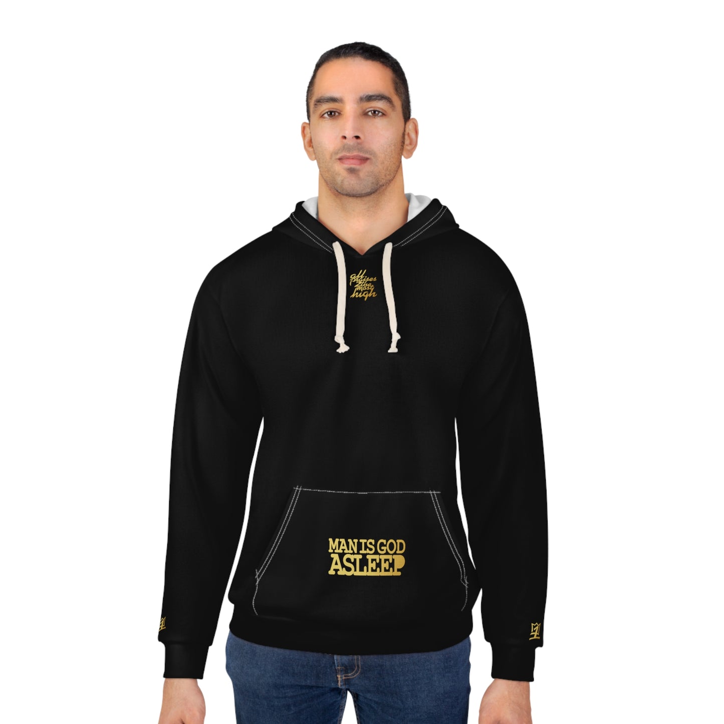 UNO ALLPRAISES GOD IS MAN Unisex Pullover Hoodie (AOP)