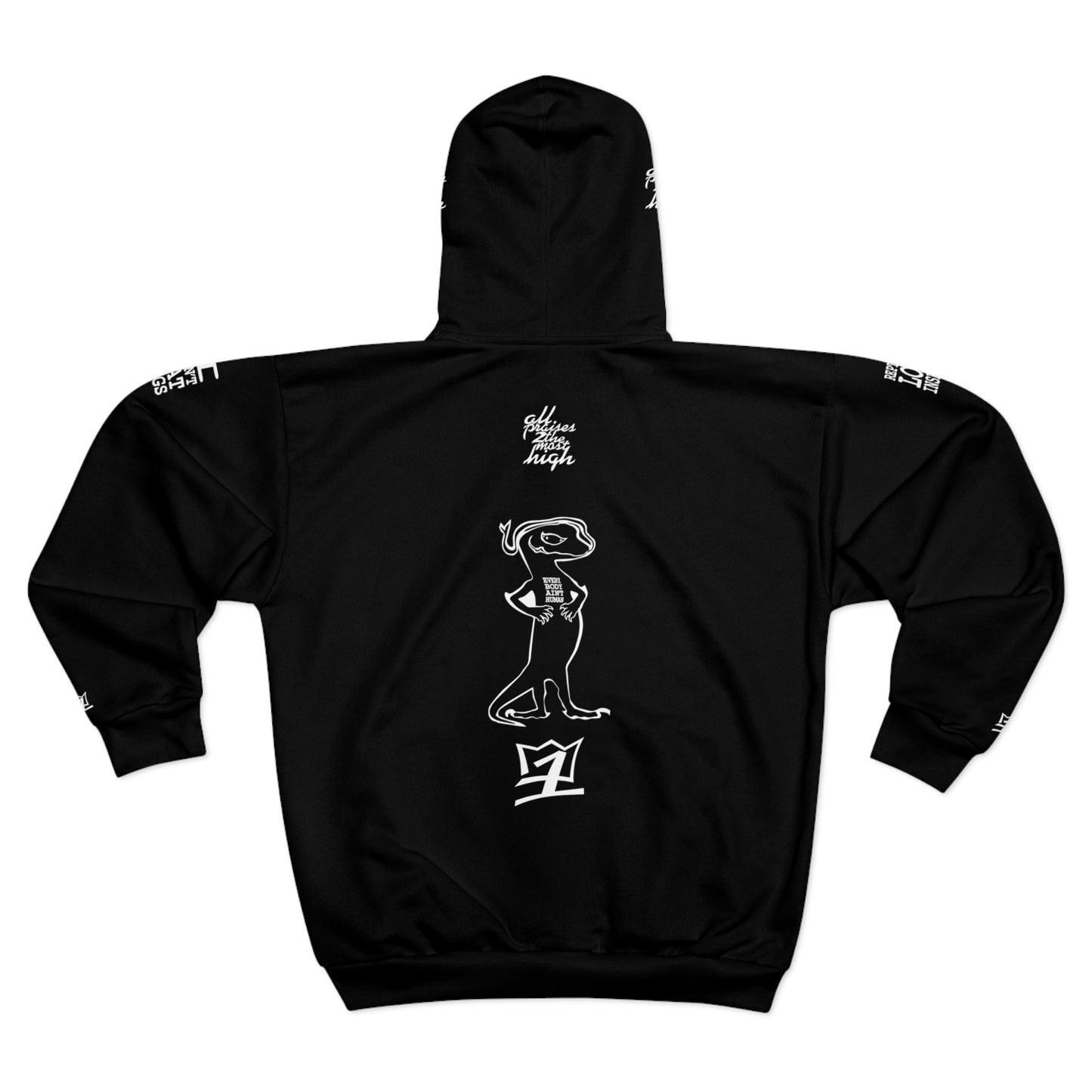 UNO 2THEREPUBLIC WEF GEKKO EVERYBODY AIN'T HUMAN Unisex Zip Hoodie (AOP)