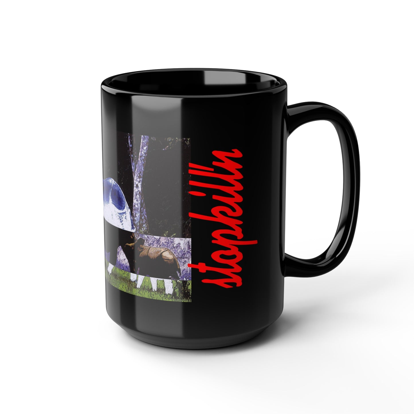 UNO RHINOBABYMAMA STOPKILL'N Black Mug, 15oz