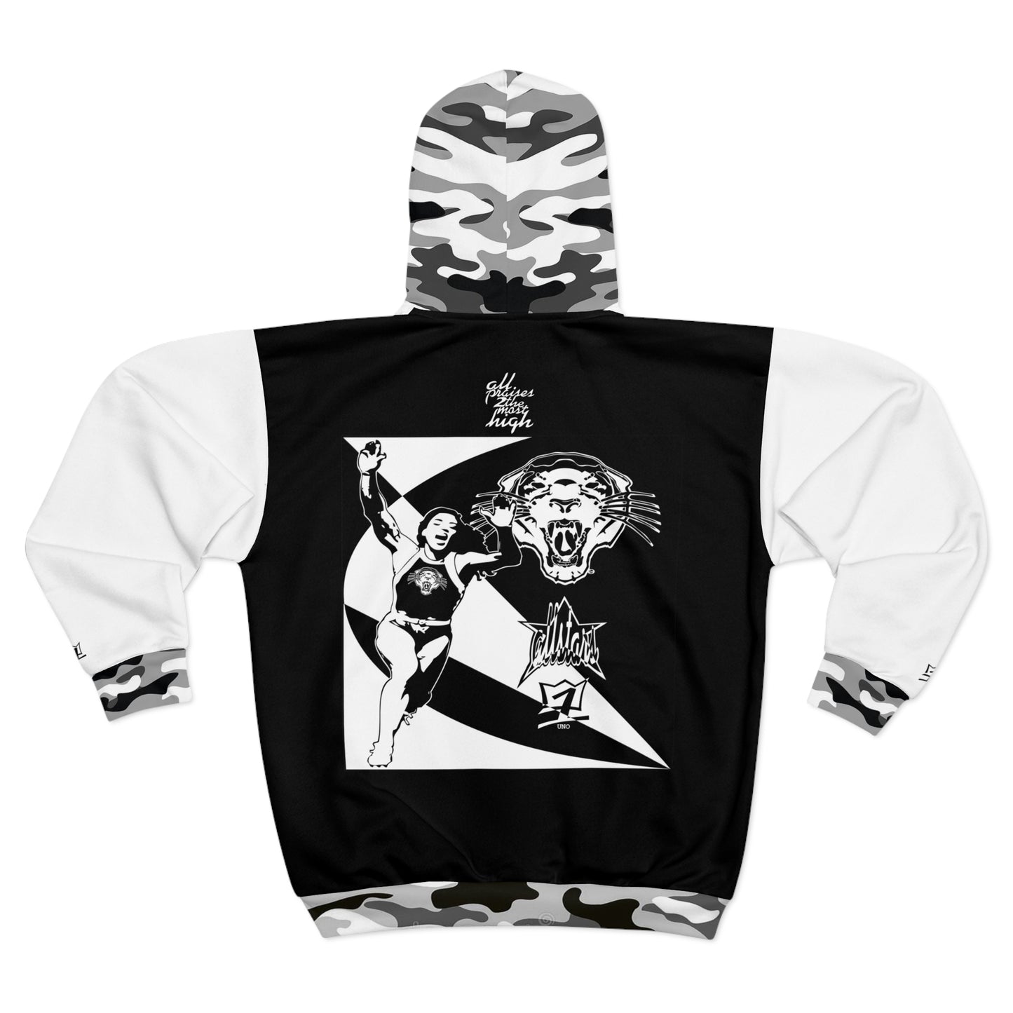 UNO PANTHA ALLSTARS FLOJO Unisex Zip Hoodie (AOP)