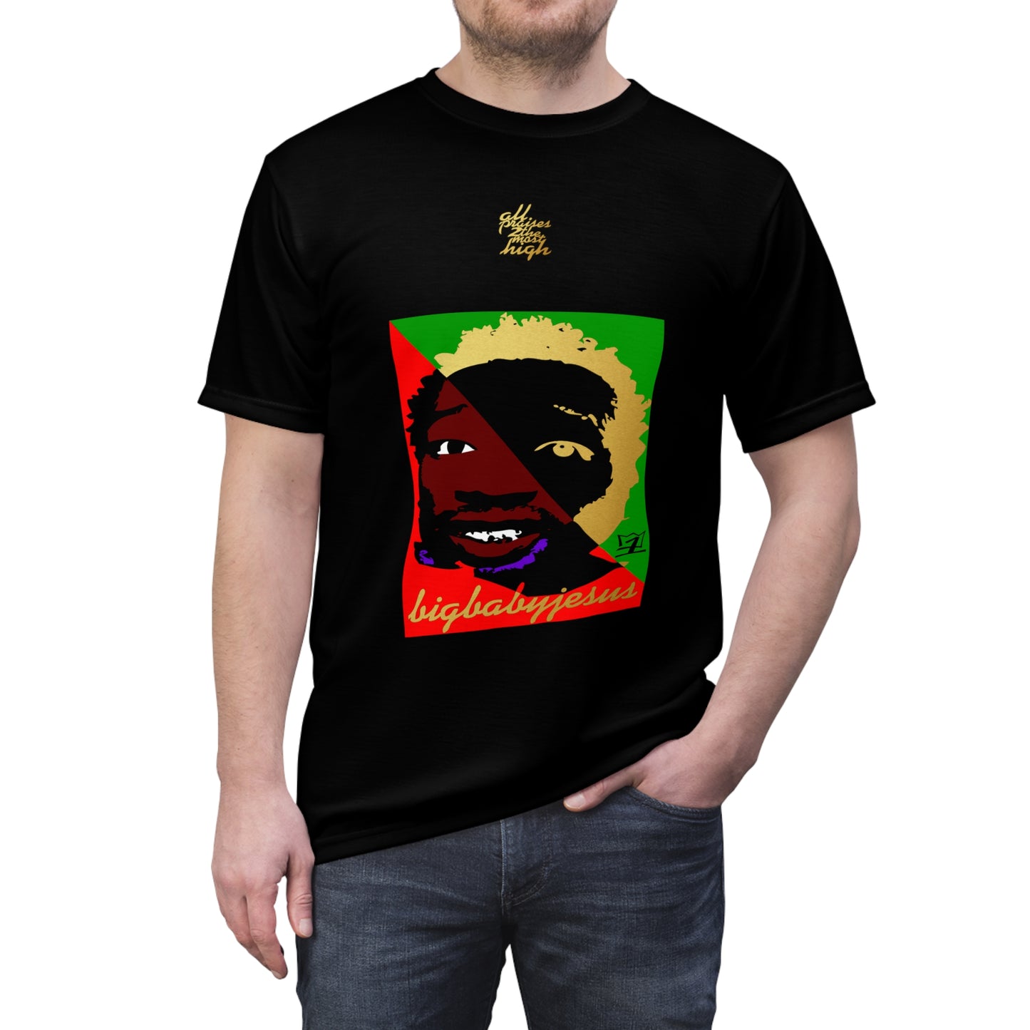 UNO LOVEBLACKLIVES BIGBABYJESUS Unisex Cut & Sew Tee (AOP)