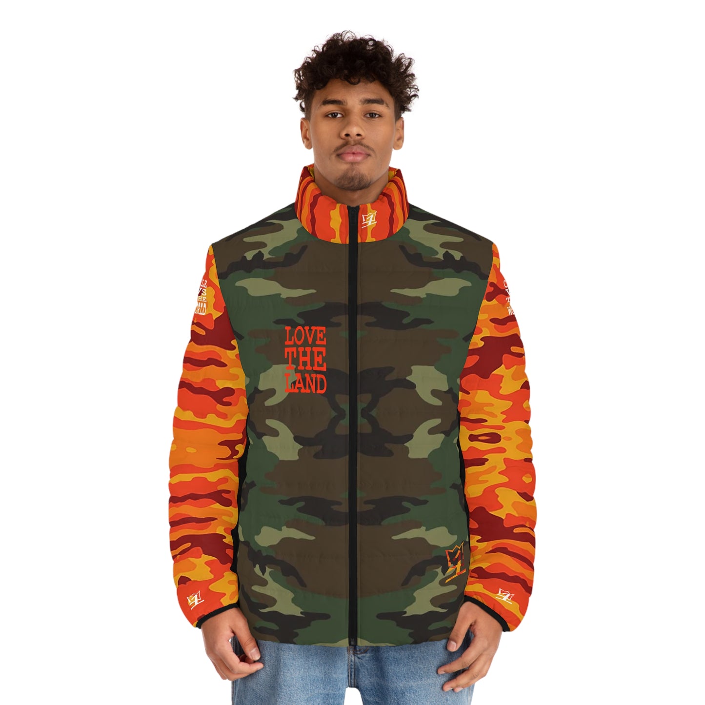 UNO LOVETELAND Men's Puffer Jacket (AOP) Camo Collection