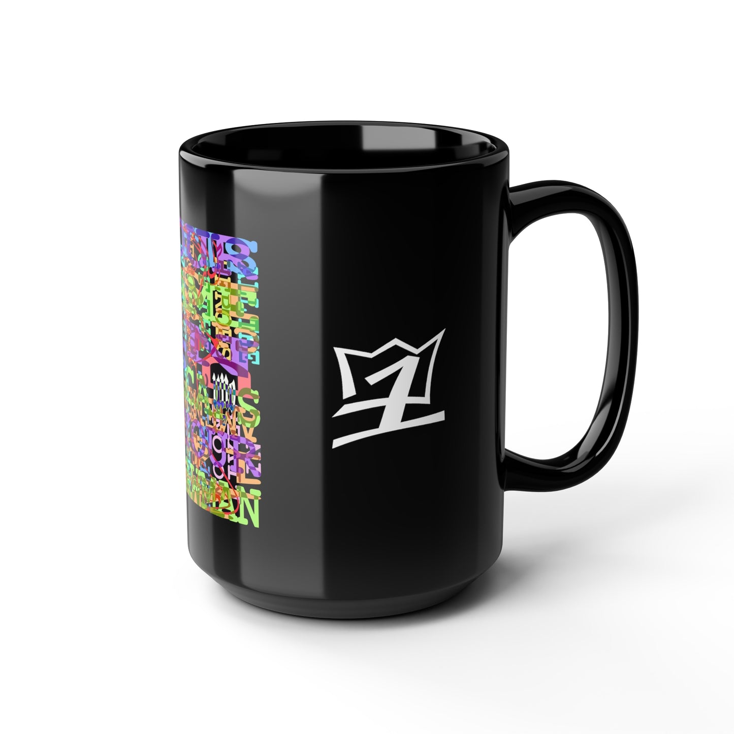 UNO GEKKO 2THEREPUBLIC ALLCAPS IS YO STRAWMAN Black Mug, 15oz