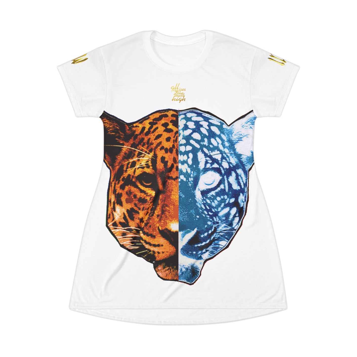 UNO BIGCAT STOPKILL'N  All Over Print T-Shirt Dress