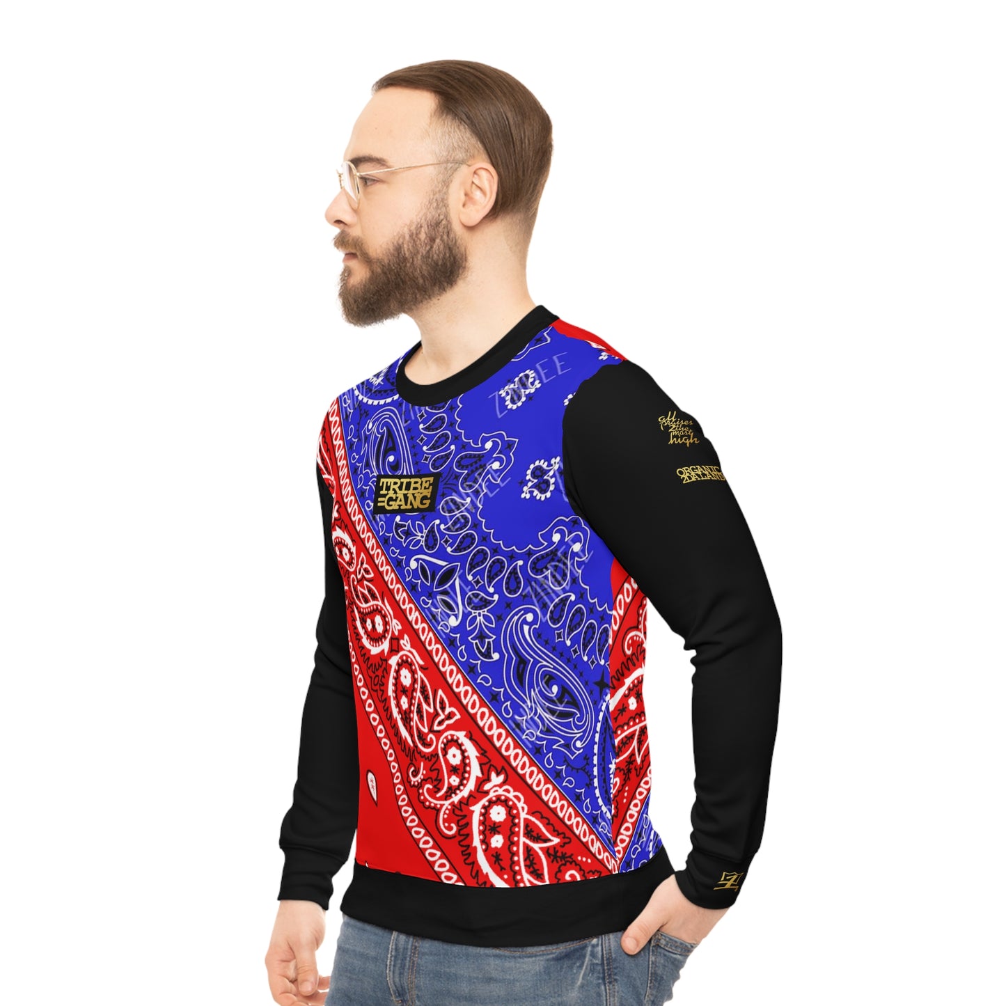 UNO ORGANIC TRIBE=GANG FREE LARRY HOOVER Lightweight Sweatshirt (AOP)