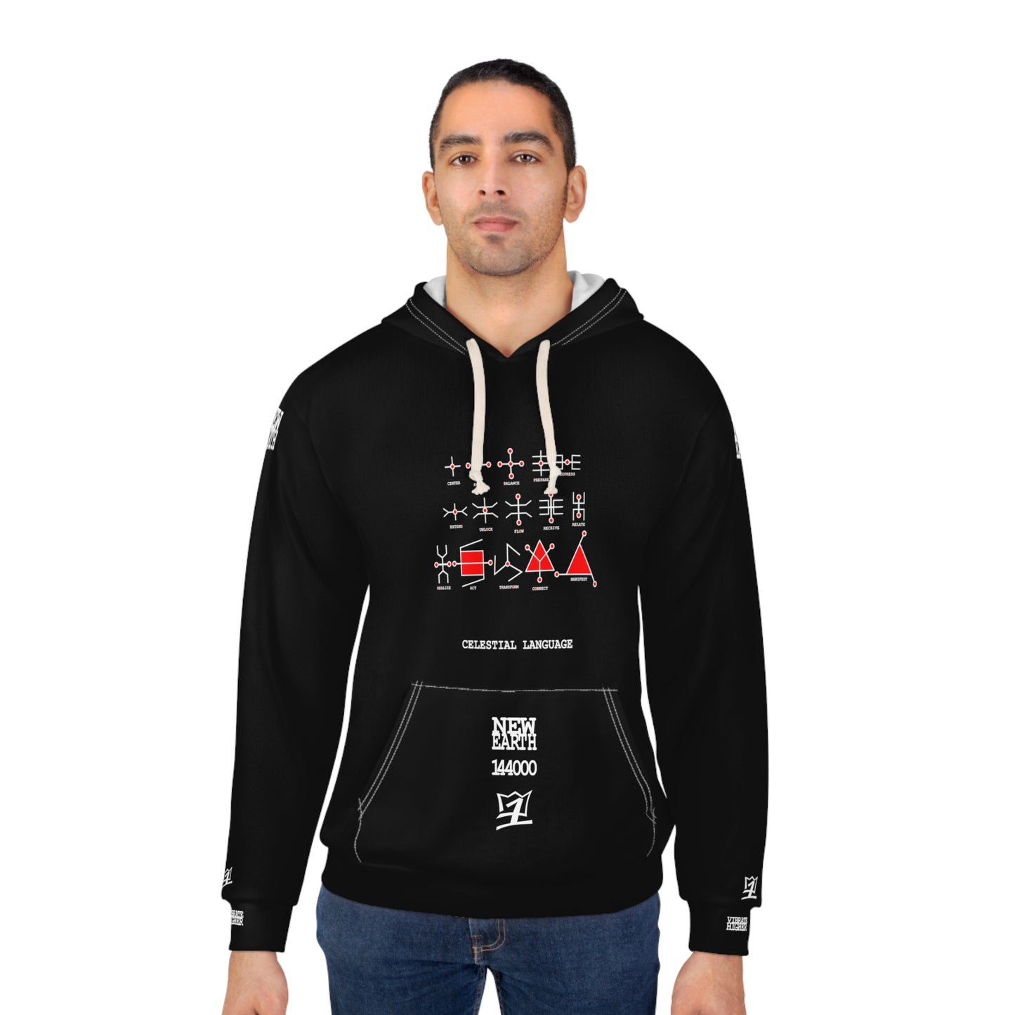 UNO ABSTRACTS NEW EARTH CELESTIAL LANGUAGE Unisex Pullover Hoodie (AOP)