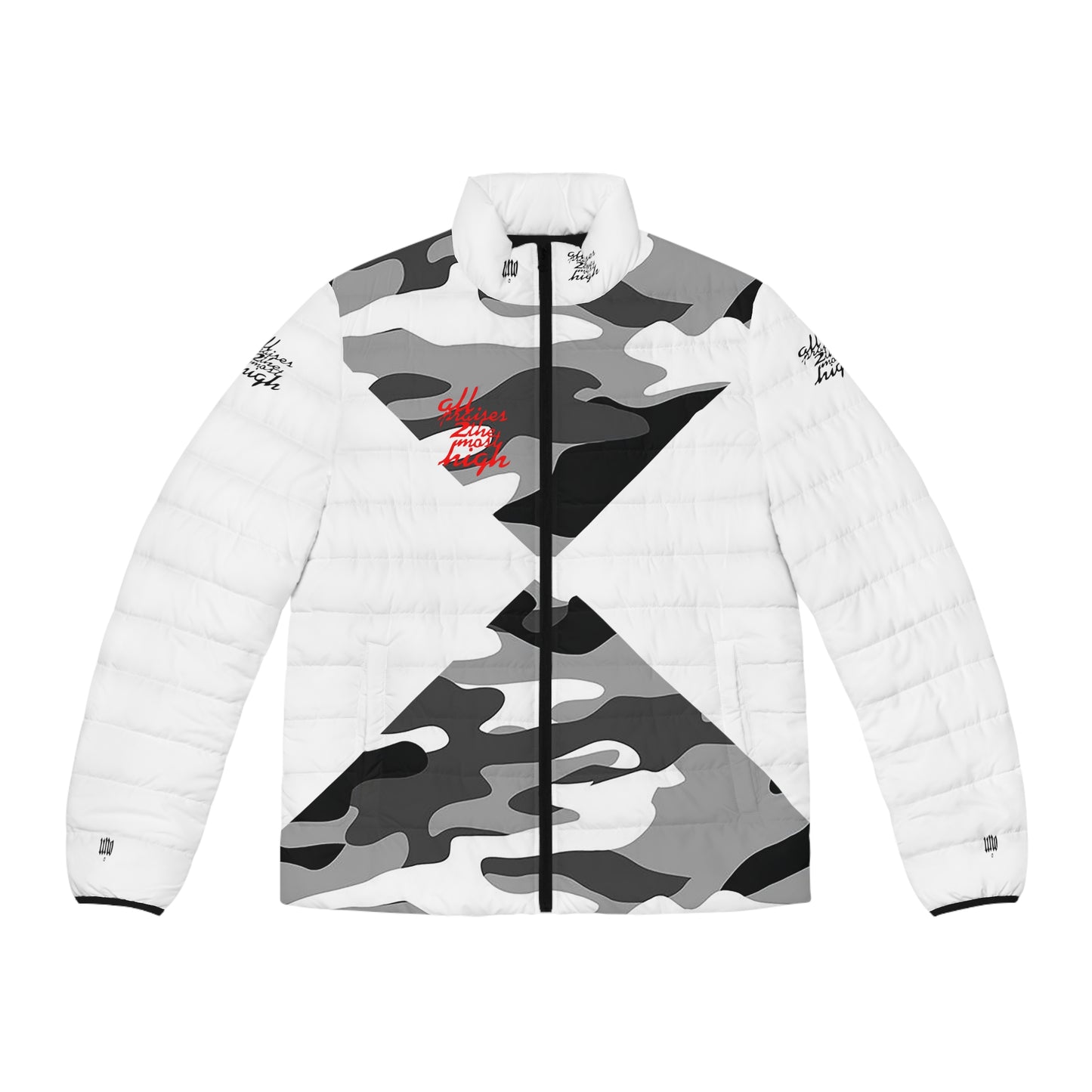 UNO ALL PRAISES Men's Puffer Jacket (AOP) Camo Collection