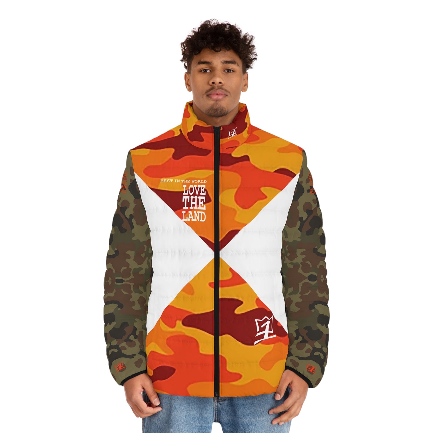 UNO LOVETHELAND Men's Puffer Jacket (AOP) Camo Collection