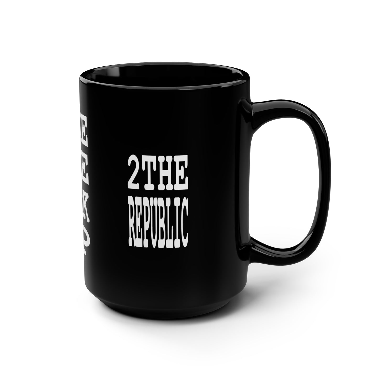 UNO 2THEREPUBLIC WAKE UP Black Mug, 15oz