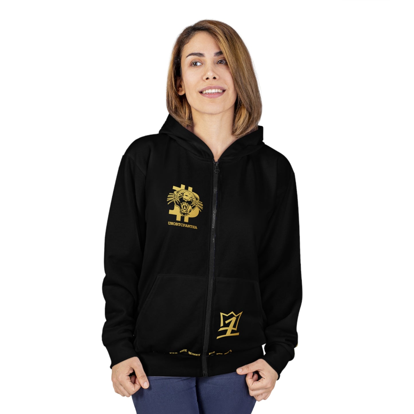 UNOBTCPANTHA Unisex Zip Hoodie (AOP)