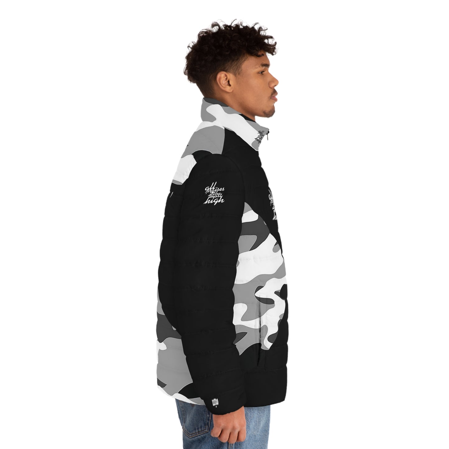 UNO ALL PRAISES Men's Puffer Jacket (AOP) Camo Collection