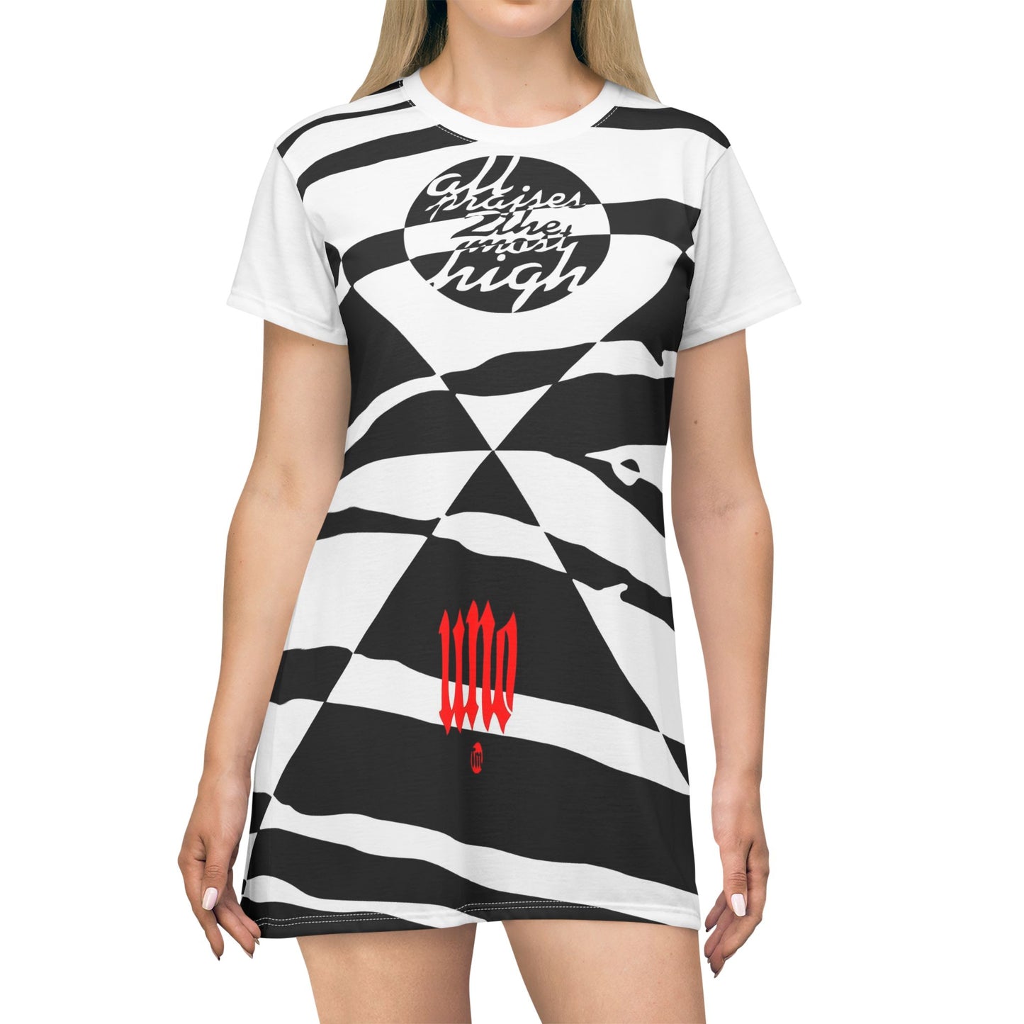 UNO ZEBRALOVE All Praises All Over Print T-Shirt Dress