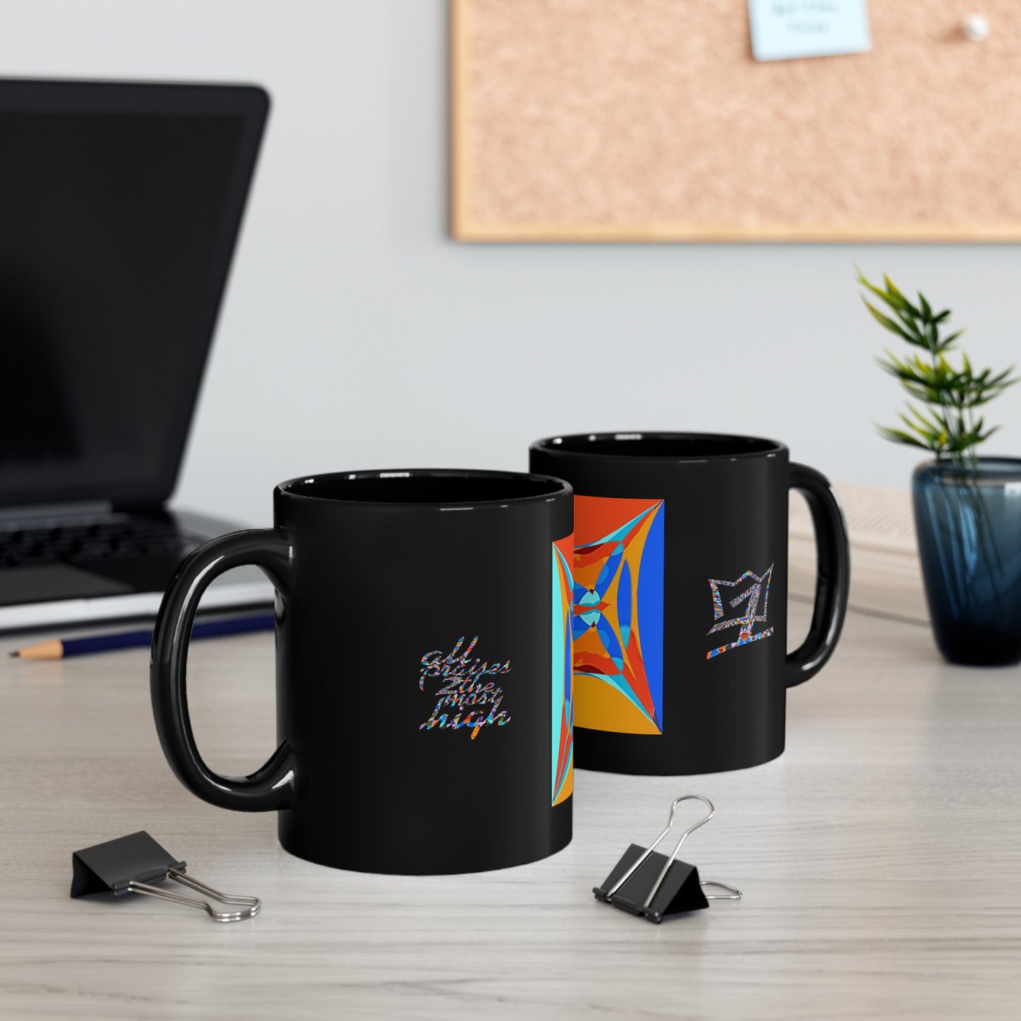 UNO ABSTRACT Black Mug (11oz, 15oz)