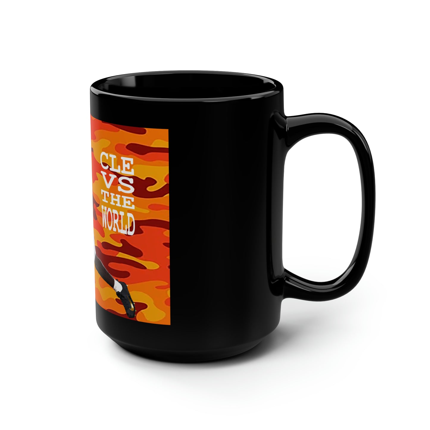 UNO LOVETHELAND CLEVSTHEWORLD Black Mug, 15oz Camo Collection