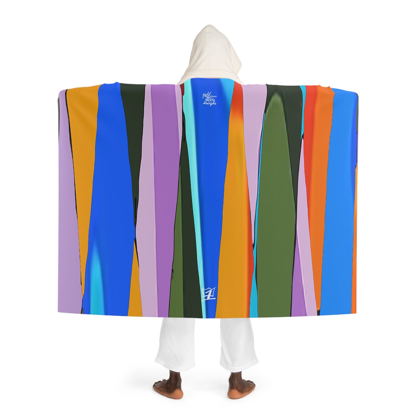 UNO ABSTRACTS Hooded Sherpa Fleece Blanket