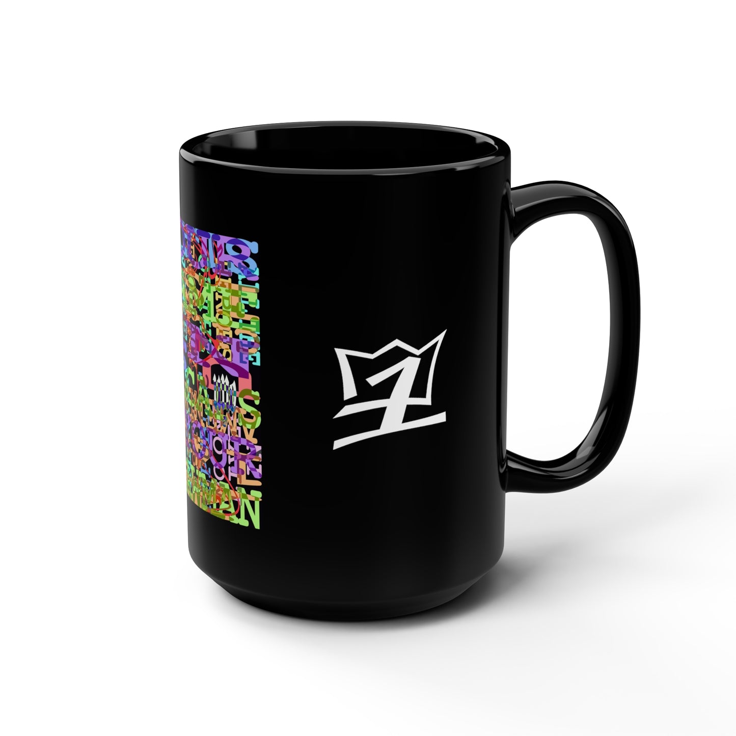 UNO GEKKO 2THEREPUBLIC ALLCAPS IS YO STRAWMAN Black Mug, 15oz