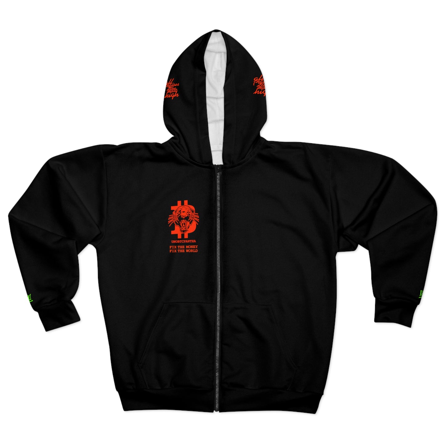 UNOBTCPANTHA Unisex Zip Hoodie (AOP)