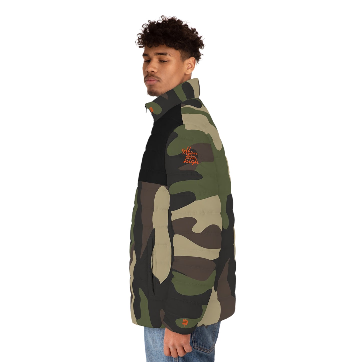 UNO PANTHA Men's Puffer Jacket (AOP) Camo Collection