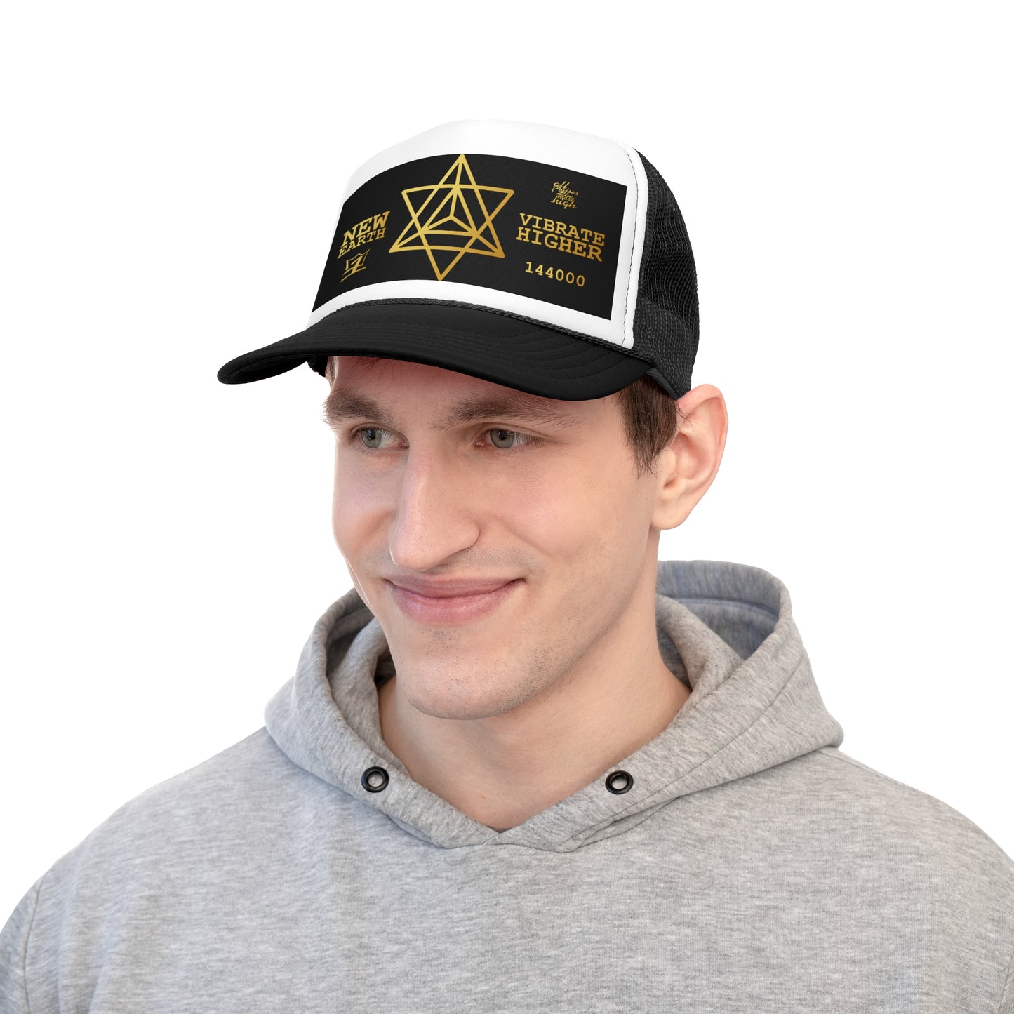 UNO ABSTRACS NEW EARTH MERKABA Trucker Caps