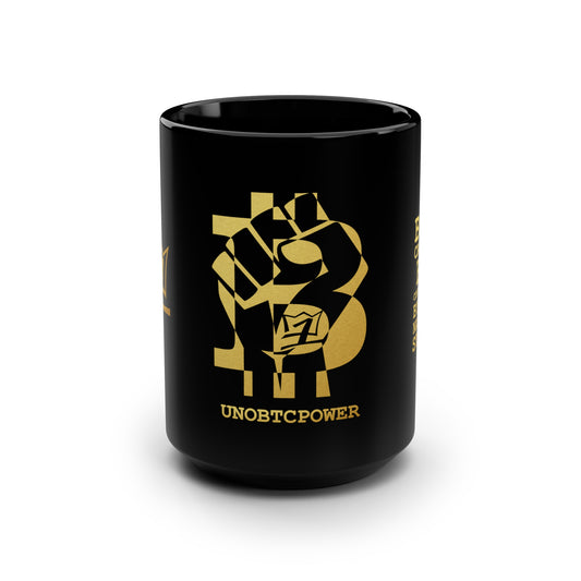 UNOBTCPOWER Black Mug, 15oz