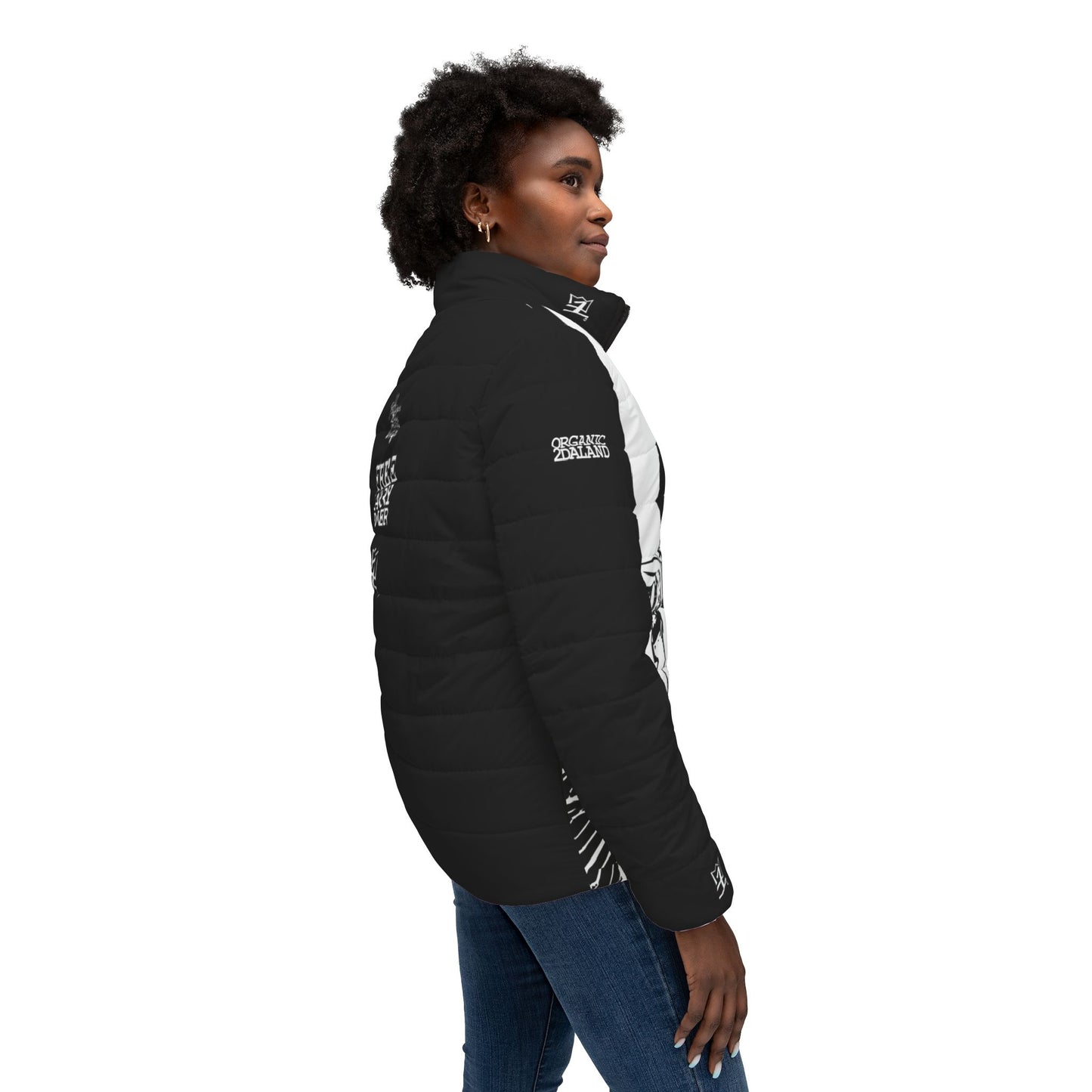 UNO ORGANIC ANGEL MALCOLM FREE LARRY HOOVER Women’s Puffer Jacket (AOP)
