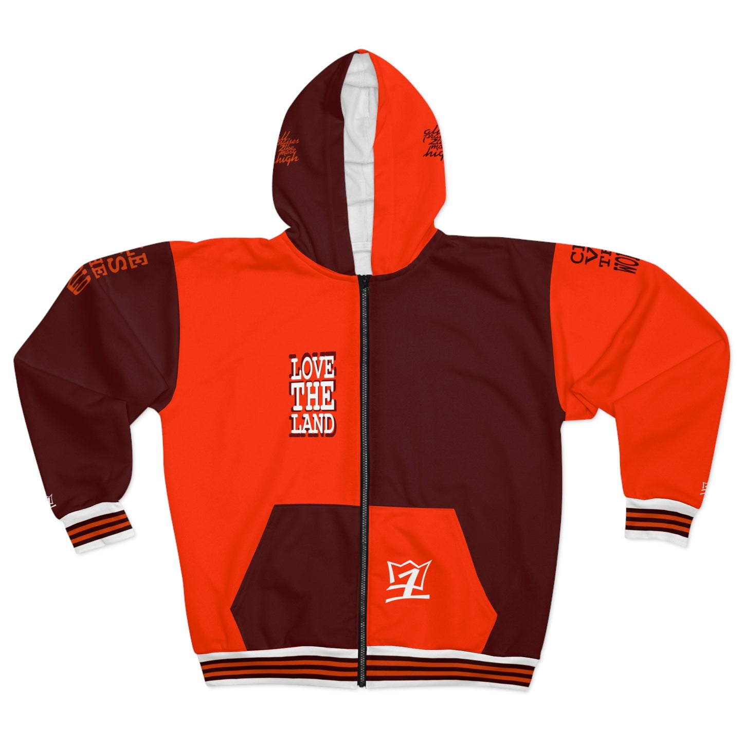 UNO LOVETHELAND JIM BROWN Unisex Zip Hoodie (AOP)