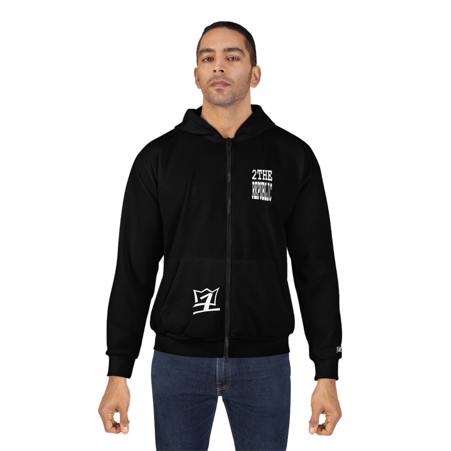 UNO 2THEREPUBLIC WEF GEKKO EVERYBODY AIN'T HUMAN Unisex Zip Hoodie (AOP)