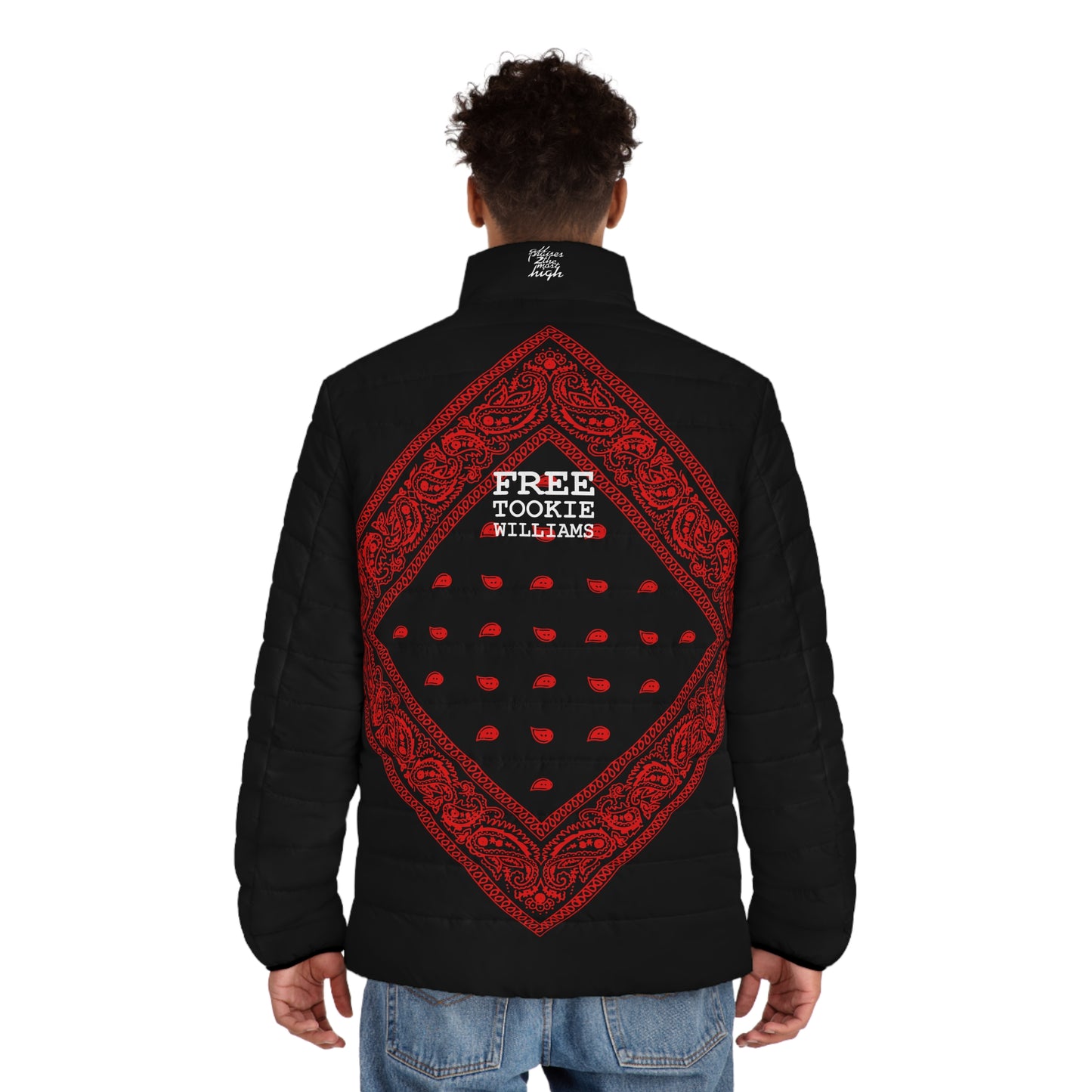 UNO ORGANIC TRIBE=GANG FREE TOOKIE WILLIAMS Men's Puffer Jacket (AOP)