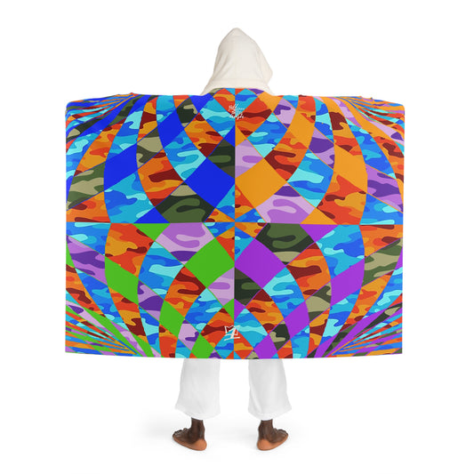 UNO ABSTRACTS Hooded Sherpa Fleece Blanket