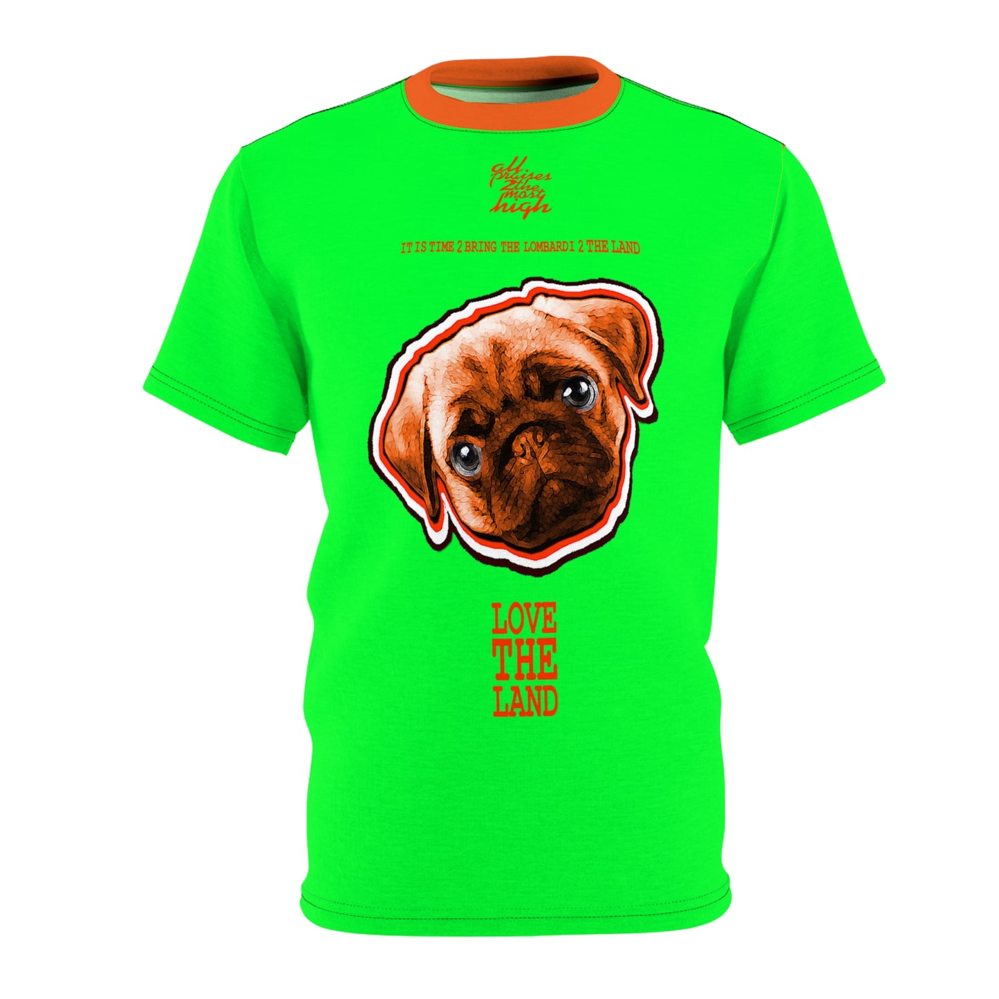 UNO LOVETHELAND BROWNSPUG Unisex Cut & Sew Tee (AOP)