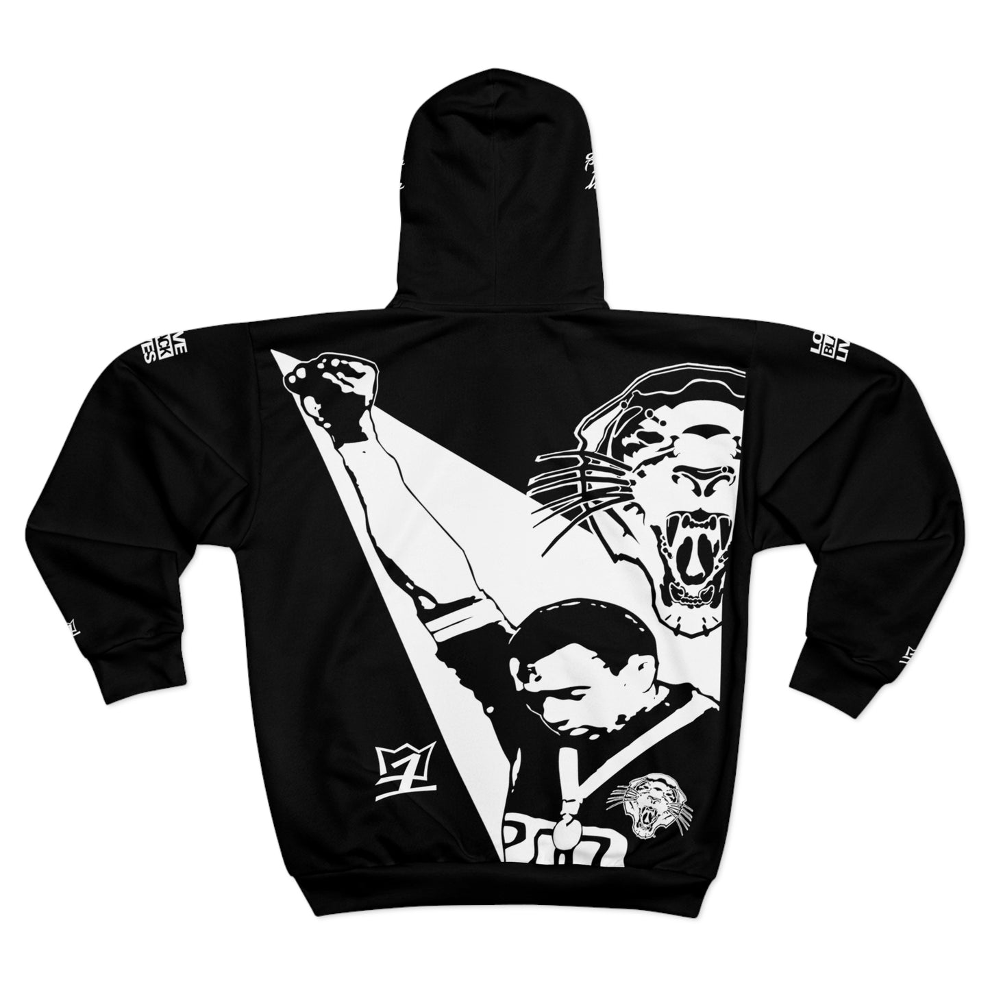 UNO LOVEBLACKLIVES TOMMIEFIST Unisex Zip Hoodie (AOP)