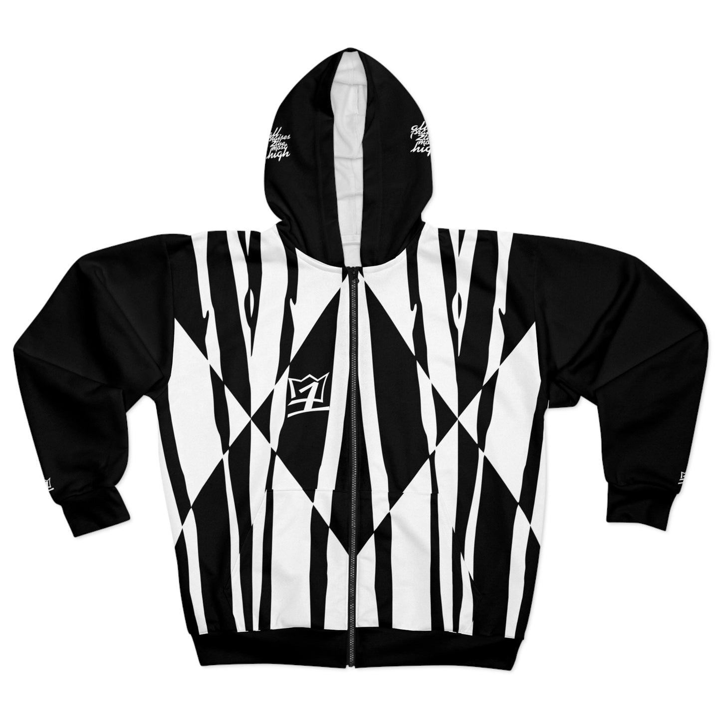 UNO STOPKILL'N ZEBRALOVE Unisex Zip Hoodie (AOP)