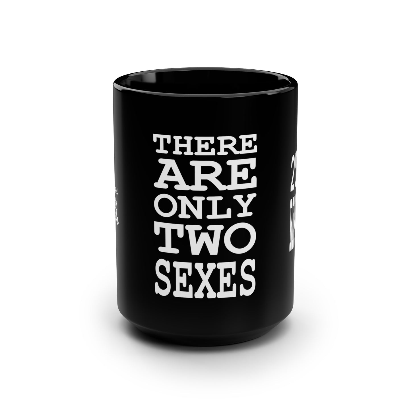 UNO 2THEREPUBLIC THERE ARE ONLY 2 SEXES Black Mug, 15oz