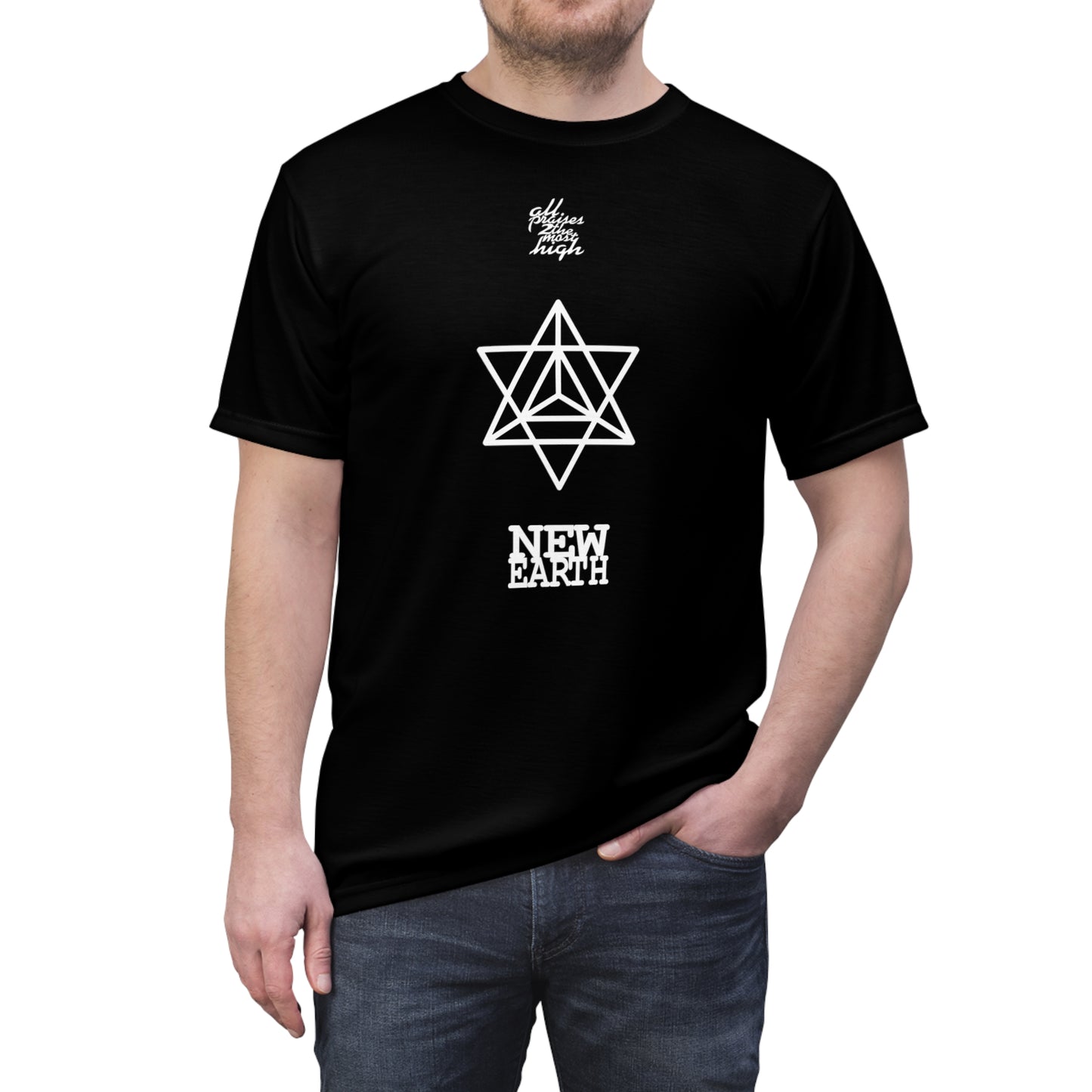 UNO ABSTRACTS NEW EARTH MERKABA Unisex Cut & Sew Tee (AOP)