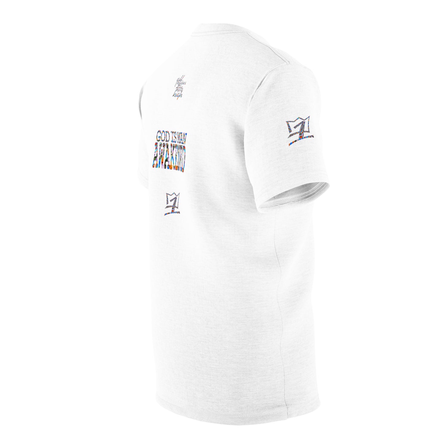 UNO ALLPRAISES GOD IS MAN  Unisex Cut & Sew Tee (AOP)